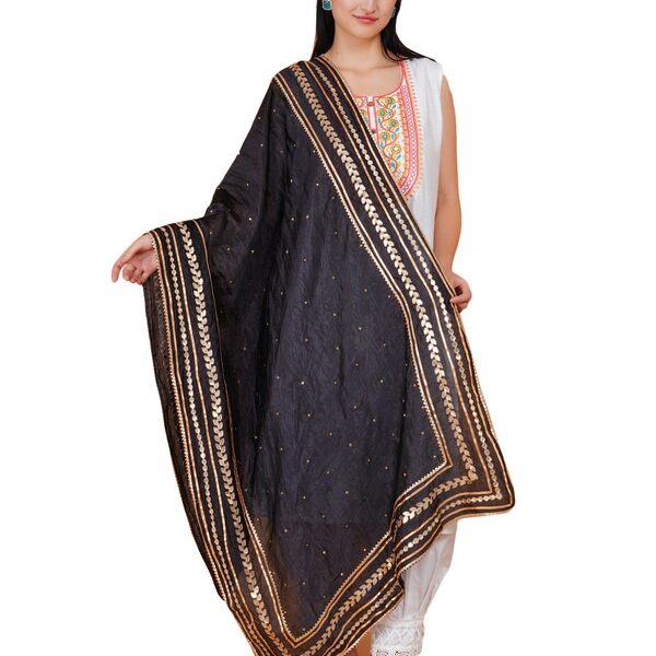 Way2Like Designer Dupatta Gotta Patti Art Silk Chunni Ethnic Style Hijab Scarf