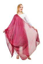 Dupatta Scarf Chunni Golden Lace Chinon Stone Semi Chiffon Hijab Party - Image 2