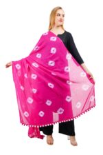 Dupatta Pure Cotton Bandhani Printed Long Stole Veil Hijab Scarf Wrap - Image 4
