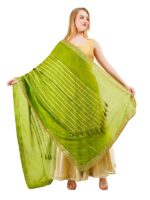 Silk Dupatta With Tassel Gota Patti Lace Chunni Ethnic Hijab Scarf Wrap - Image 9