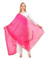 Silk Dupatta With Tassel Gota Patti Lace Chunni Ethnic Hijab Scarf Wrap - Image 5