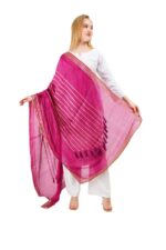 Silk Dupatta With Tassel Gota Patti Lace Chunni Ethnic Hijab Scarf Wrap - Image 3