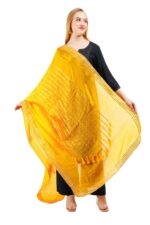 Silk Dupatta With Tassel Gota Patti Lace Chunni Ethnic Hijab Scarf Wrap - Image 2