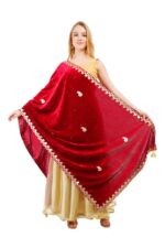 Velvet Dupatta Gota Patti Work Chunni Ethnic Hijab Scarf Wrap Wedding - Image 7