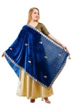 Velvet Dupatta Gota Patti Work Chunni Ethnic Hijab Scarf Wrap Wedding - Image 6