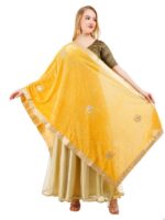 Velvet Dupatta Gota Patti Work Embroidery Chunni Hijab Scarf Party Wrap - Image 12
