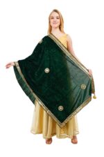 Velvet Dupatta Gota Patti Work Embroidery Chunni Hijab Scarf Party Wrap - Image 7