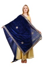 Velvet Dupatta Gota Patti Work Embroidery Chunni Hijab Scarf Party Wrap - Image 11