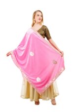 Velvet Dupatta Heavy Gota Patti Leaf Work Chunni Hijab Scarf Party Wrap - Image 2