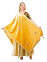 Velvet Dupatta Heavy Gota Patti Leaf Work Chunni Hijab Scarf Party Wrap - Image 3