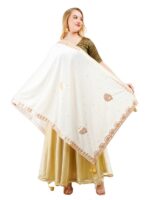 Velvet Dupatta Heavy Gota Patti Leaf Work Chunni Hijab Scarf Party Wrap - Image 6
