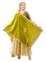 Dupatta Velvet Peacock Design Gota Patti Work Hijab Chunni Scarf Wrap - Image 8