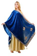 Dupatta Velvet Peacock Design Gota Patti Work Hijab Chunni Scarf Wrap - Image 10