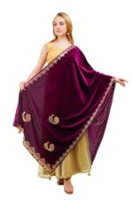 Dupatta Velvet Peacock Design Gota Patti Work Hijab Chunni Scarf Wrap - Image 6