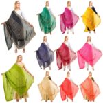 Silk Dupatta With Tassel Gota Patti Lace Chunni Ethnic Hijab Scarf Wrap