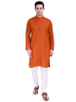 Indian Men’s Ethnic Cotton Kurta Pajama Set Wedding Wear Pakistani Style Party - Image 12