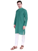 Indian Men’s Ethnic Cotton Kurta Pajama Set Wedding Wear Pakistani Style Party - Image 9