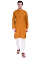 Indian Men’s Ethnic Cotton Kurta Pajama Set Wedding Wear Pakistani Style Party - Image 11