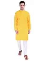 Indian Men’s Ethnic Cotton Kurta Pajama Set Wedding Wear Pakistani Style Party - Image 5
