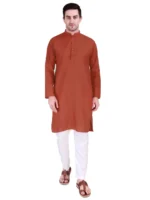 Indian Men’s Ethnic Cotton Kurta Pajama Set Wedding Wear Pakistani Style Party - Image 6