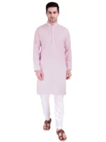 Indian Men’s Ethnic Cotton Kurta Pajama Set Wedding Wear Pakistani Style Party - Image 4