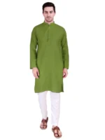 Indian Men’s Ethnic Cotton Kurta Pajama Set Wedding Wear Pakistani Style Party